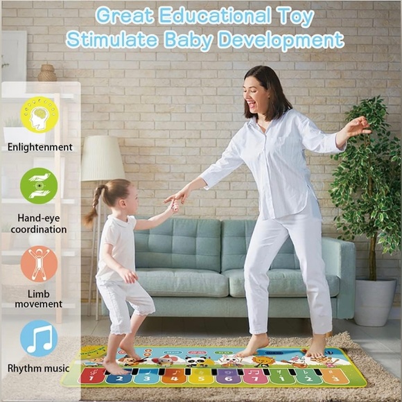 Baby Toddler Piano Mat with 38 Sounds for Boys Girls (5 Sheet Music Included) - Picture 11 of 11